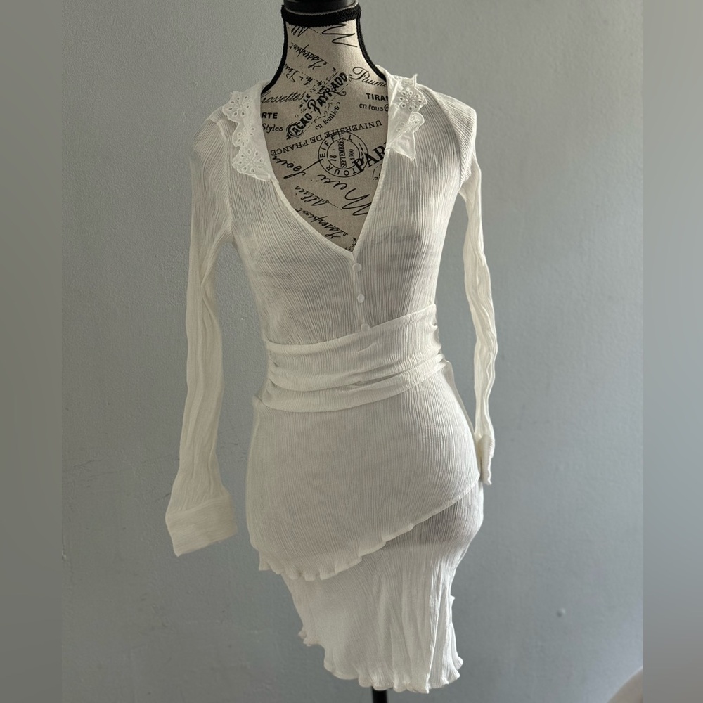 Zara white elastic dress. Never worn